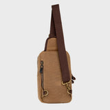 Dane - Waxed Canvas Sling Crossbody Bag - Tan