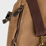 Dane - Waxed Canvas Sling Crossbody Bag - Tan