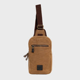 Dane - Waxed Canvas Sling Crossbody Bag - Tan