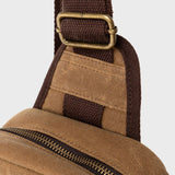 Dane - Waxed Canvas Sling Crossbody Bag - Tan
