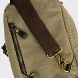 Dane - Waxed Canvas Sling Crossbody Bag - Taupe