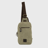 Dane - Waxed Canvas Sling Crossbody Bag - Taupe