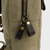 Dane - Waxed Canvas Sling Crossbody Bag - Taupe