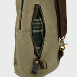 Dane - Waxed Canvas Sling Crossbody Bag - Taupe
