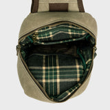 Dane - Waxed Canvas Sling Crossbody Bag - Taupe